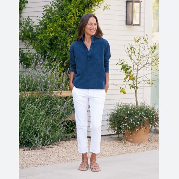 Frank & Eileen PATRICK Popover Henley Heritage Jersey Size: XS Mineral Blue - Picture 2 of 16